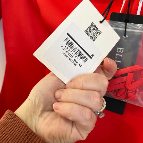 Elliatt x Revolve Vida Red Satin Off Shoulder Mini Dress XS Holiday Cocktail - Picture 4 of 9